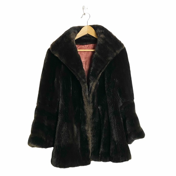 grandella II Jackets & Blazers - Vintage Grandella II Faux Fur Brown Coat
